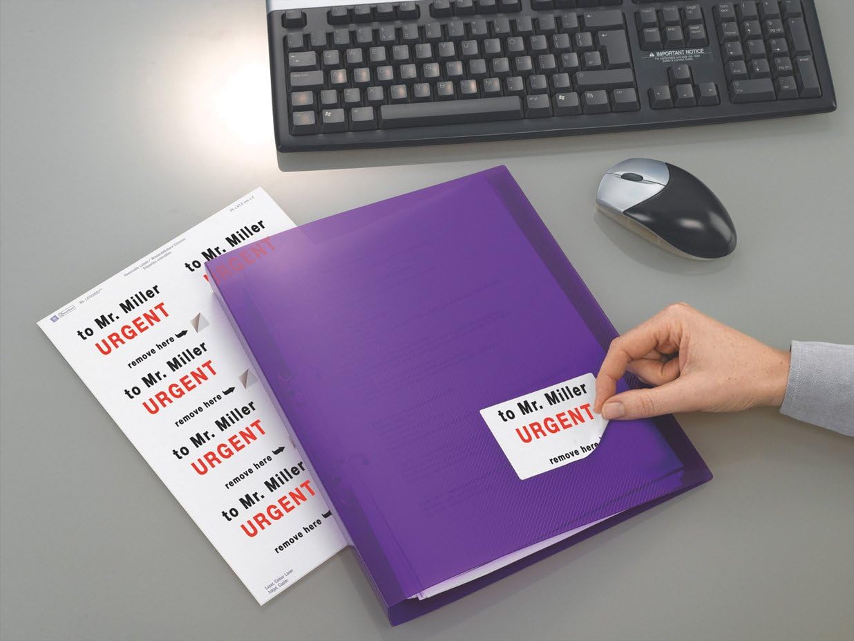 Avery L4745REV-25 Self-Adhesive Removable Labels, 8 Labels Per A4 Sheet, White