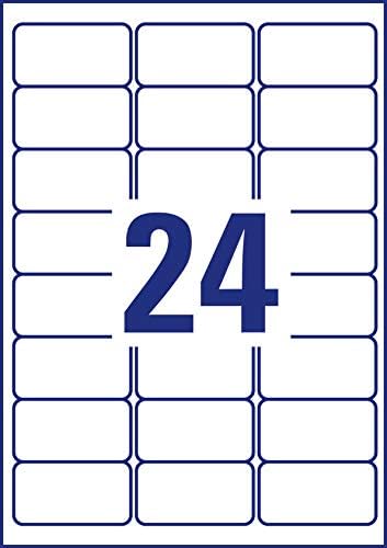 Avery L6146-20 Extra-Strong Adhesive NoPeel Permanent Labels, 24 Labels Per A4 Sheet, white