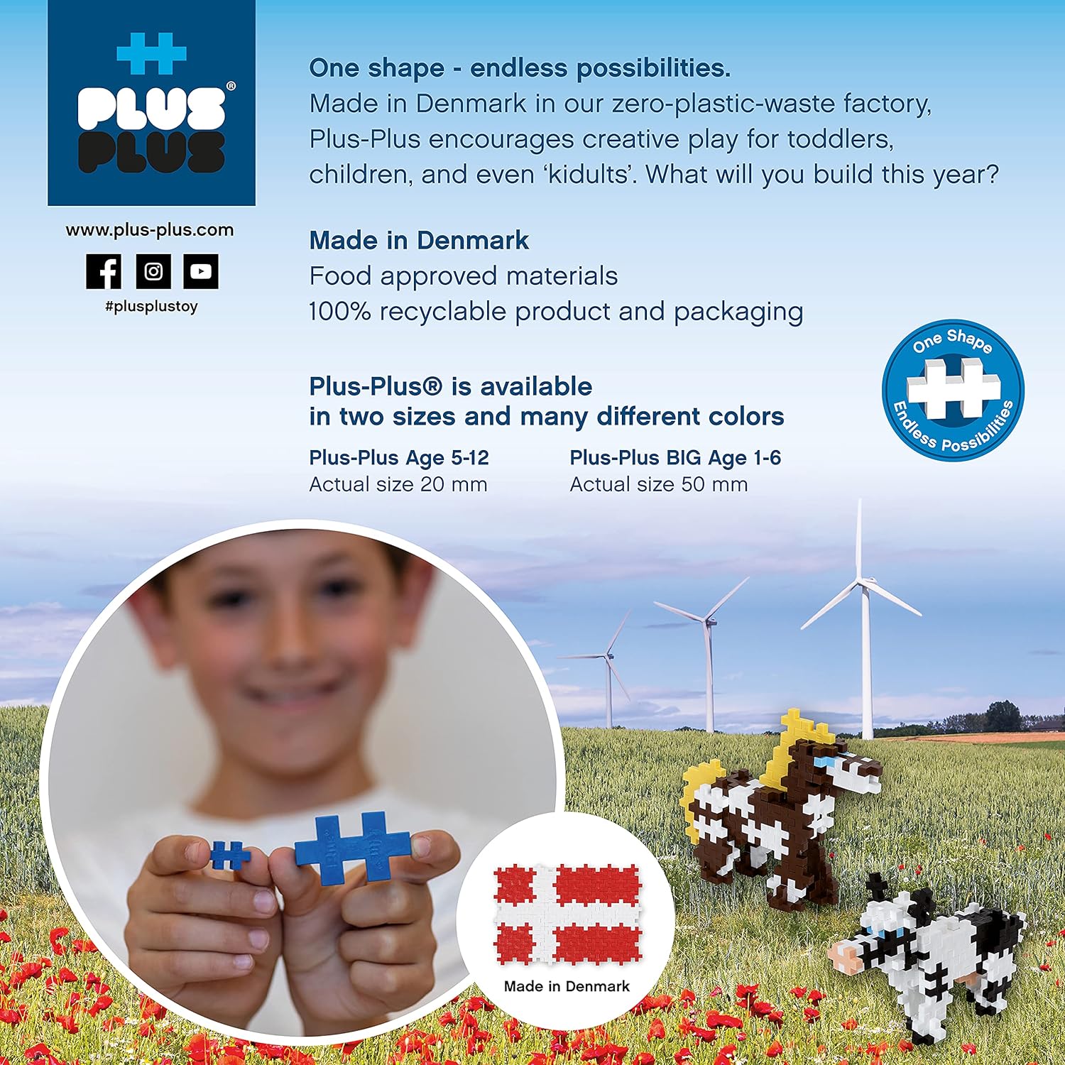 Plus-Plus 3908 Geniales Konstruktionsspielzeug, Learn to Build, Einhörner, Kreativ-Bausteine, 275 Teile