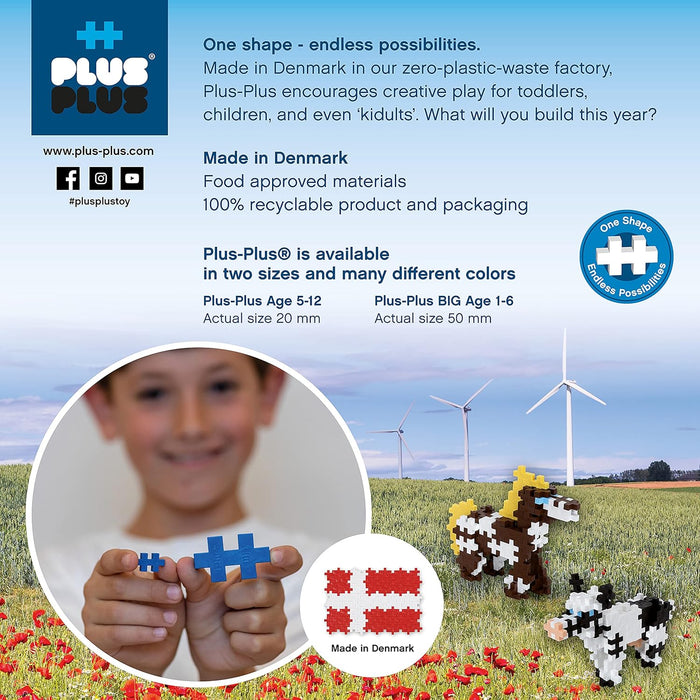 Plus-Plus 3908 Geniales Konstruktionsspielzeug, Learn to Build, Einhörner, Kreativ-Bausteine, 275 Teile