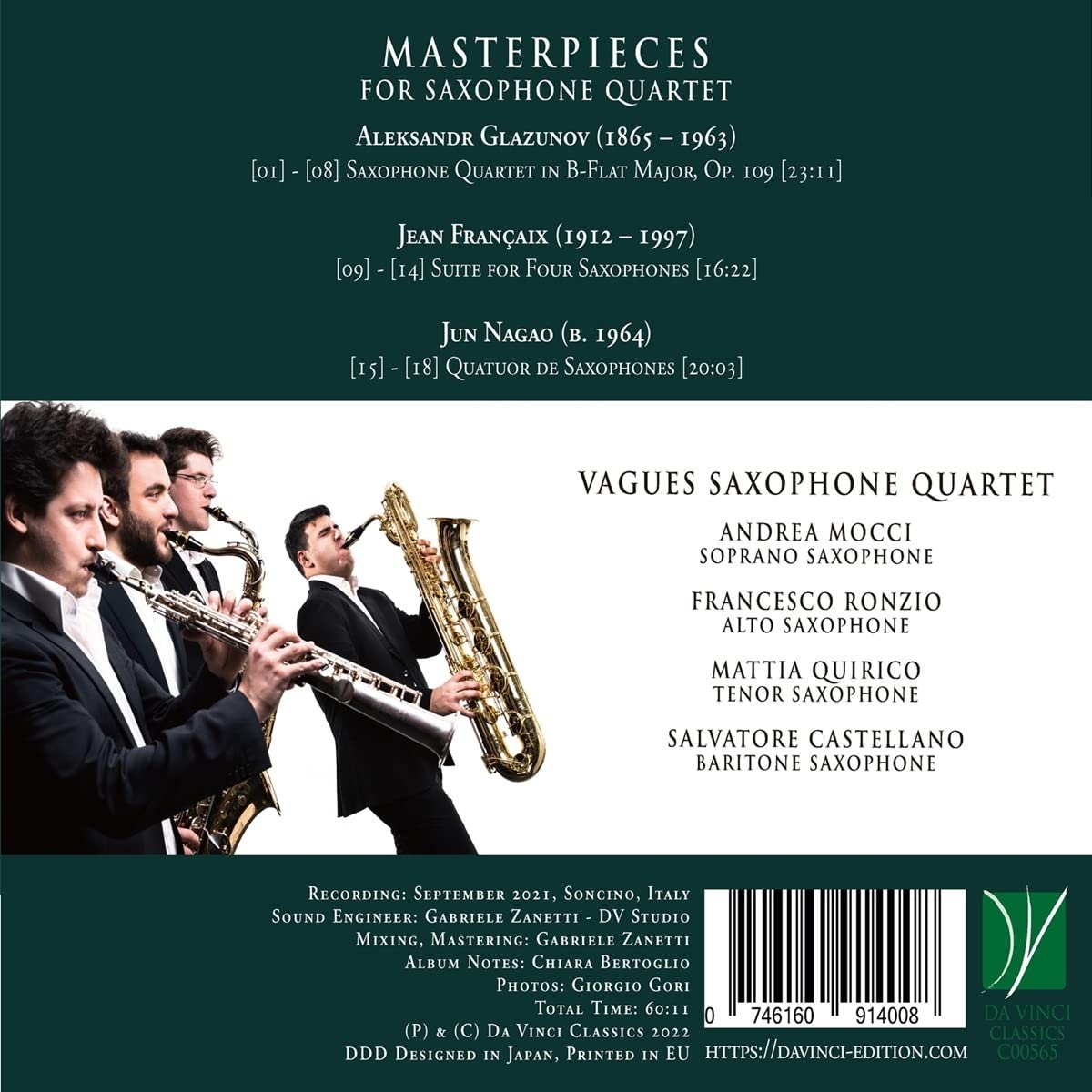 Masterpieces For Saxophone Quartet