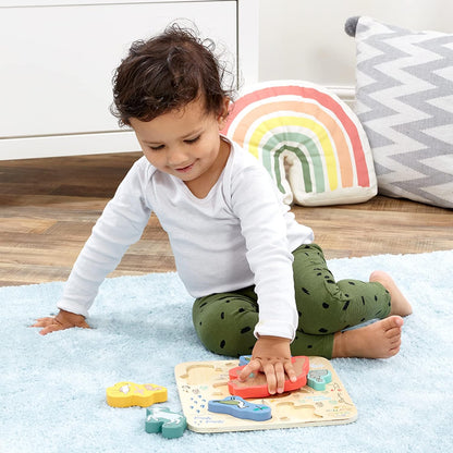 Rainbow Designs Official We’re Going On a Bear Hunt - Wooden Shape Puzzle Early Learning Toy For Babies And Toddlers, 6 Pieces