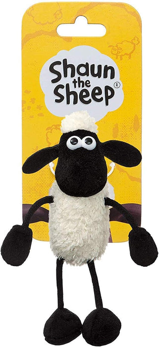 Shaun the Sheep Plush 61176 Backpack Clip, Black and White, Great Gift Idea,9 x 7 x 14 centimetres