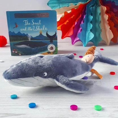 AURORA Snail and The Whale Soft Toy, 61238, 7in, Grey, for Fans of The Book by Julia Donaldson and Axel Scheffler, Blue