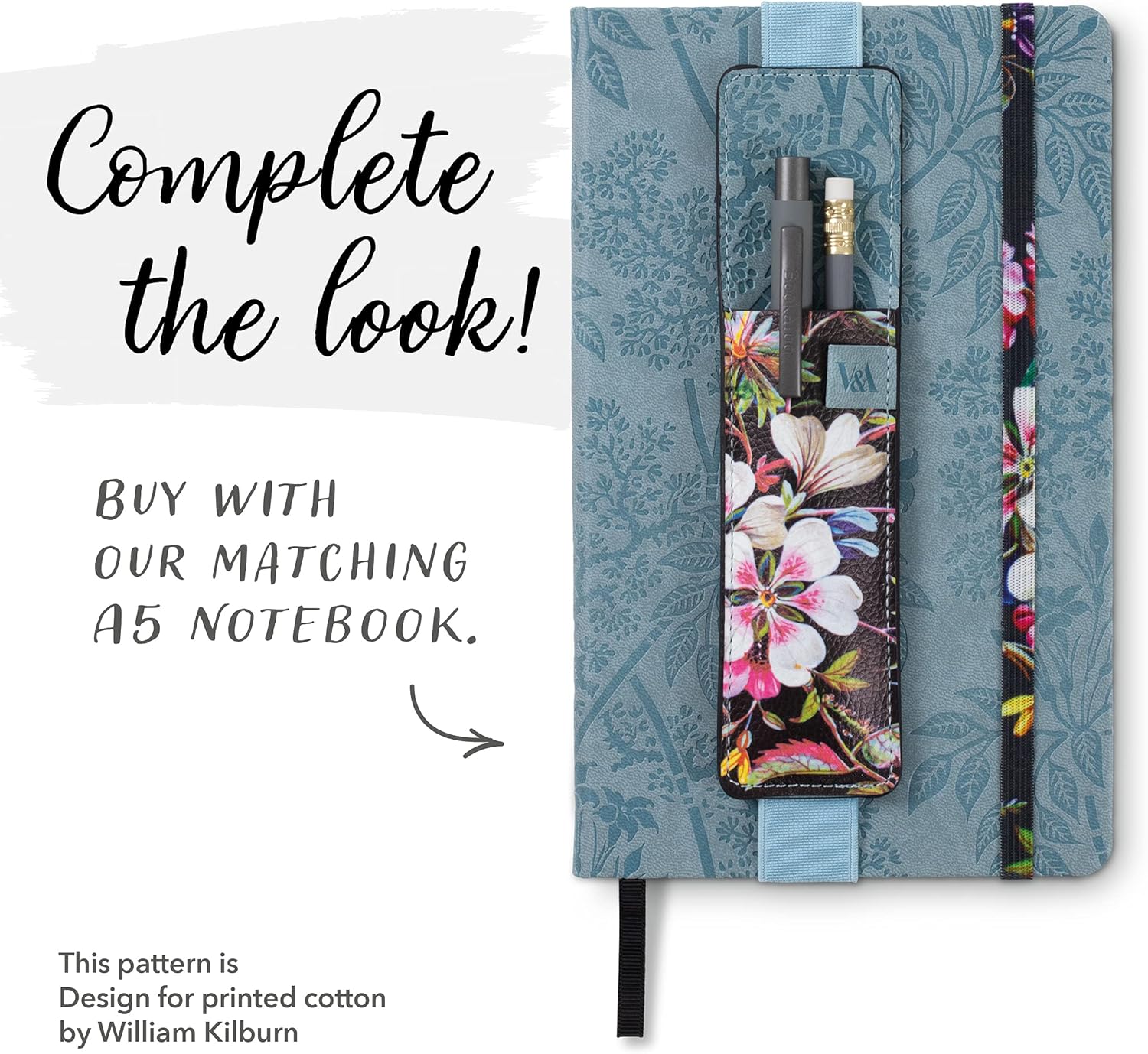 IF V & A Bookaroo Pen Pouch Kilburn Black Floral, One Size