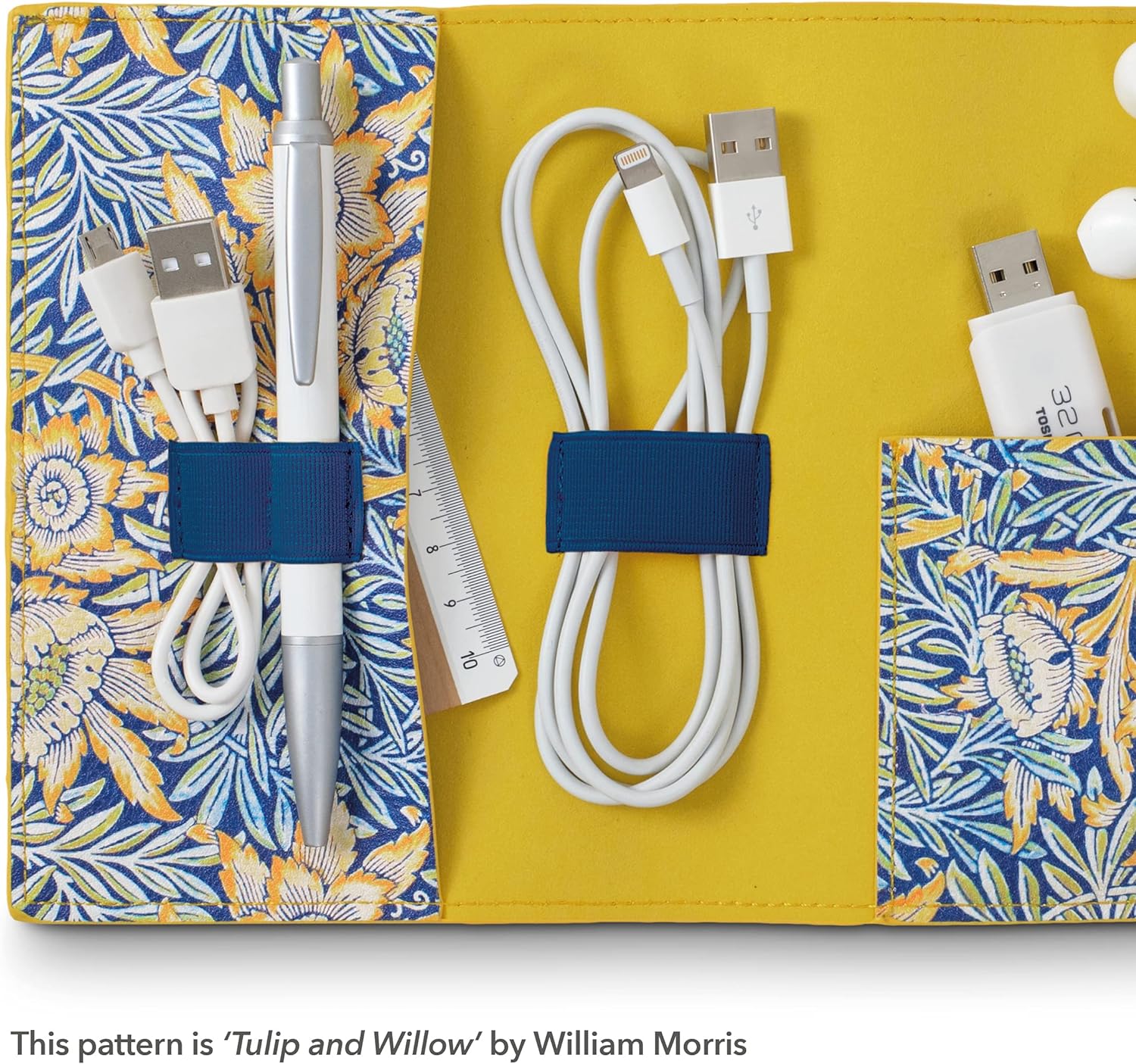 IF V & A Bookaroo Tech-Tidy Morris Tulip & Willow, Yellow, One Size