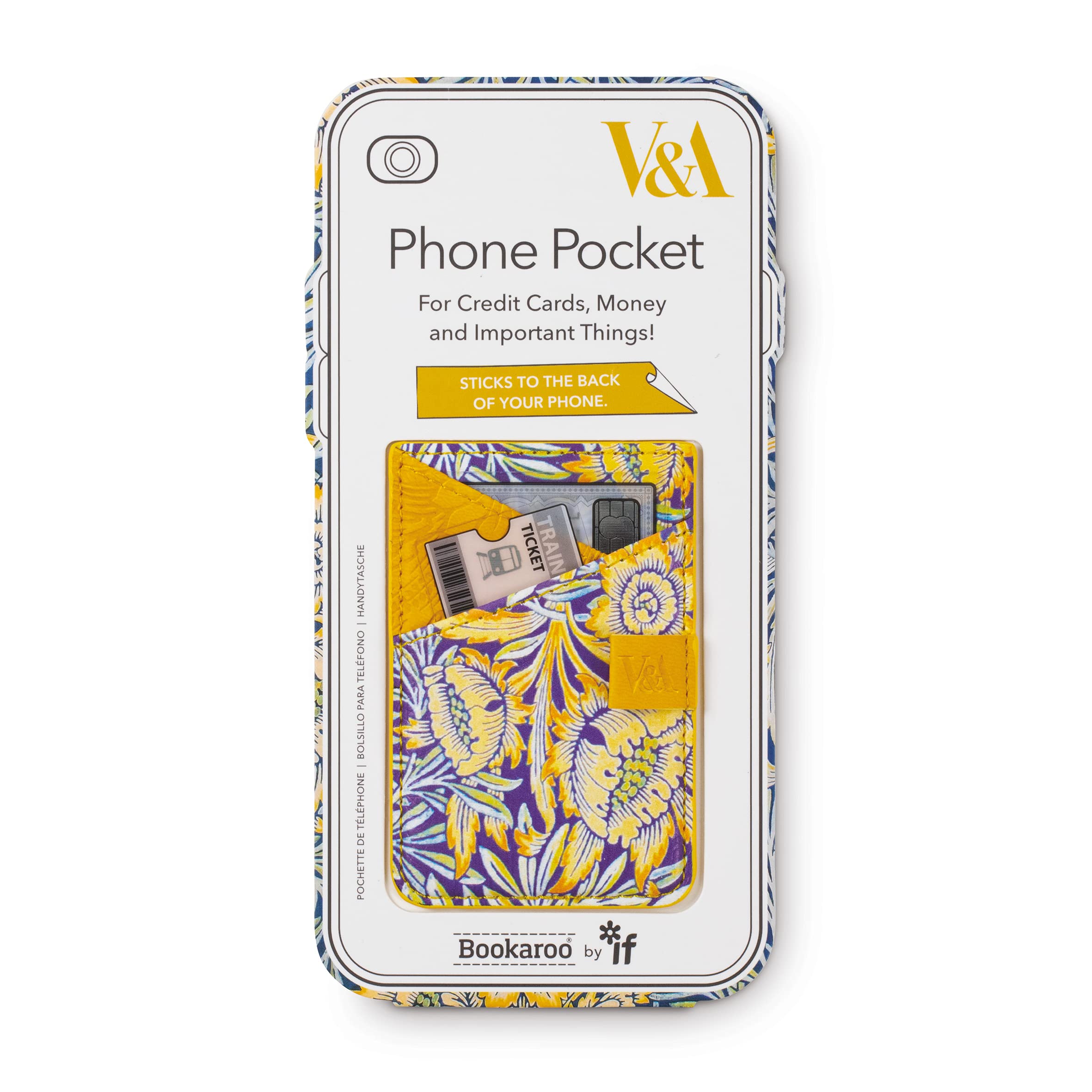 IF V & A Bookaroo Phone Pocket Morris Tulip & Willow,Yellow,One Size