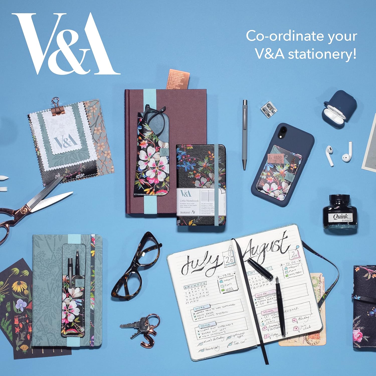 IF V & A Bookaroo A5 Journal Kilburn Black Floral, One size