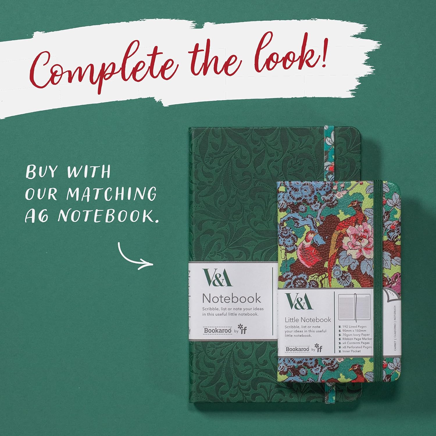 V & A Bookaroo A5 Journal Sundour Pheasant