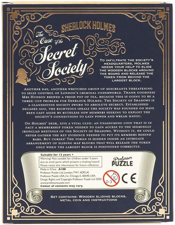 Professor Puzzle | Sherlock Holmes: The Case of the Secret Society | Puzzle Game | Ages 12+ | 1+ Players