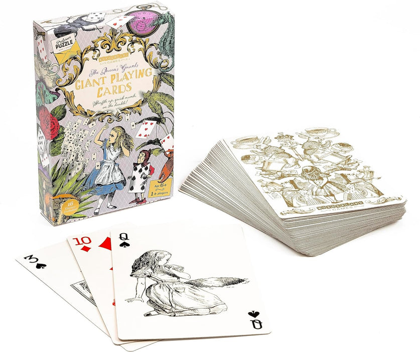 The Queen’s Guard Giant Playing Cards - Alice in Wonderland themed jumbo playing cards for all card games. Wonderland Games by Professor Puzzle.