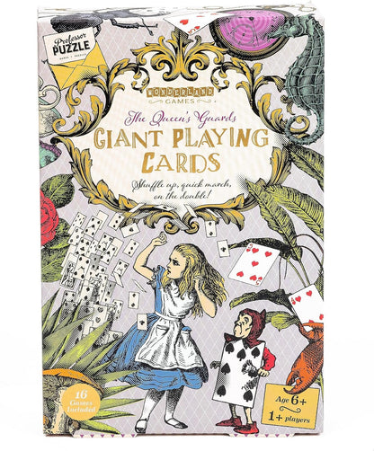 The Queen’s Guard Giant Playing Cards - Alice in Wonderland themed jumbo playing cards for all card games. Wonderland Games by Professor Puzzle.