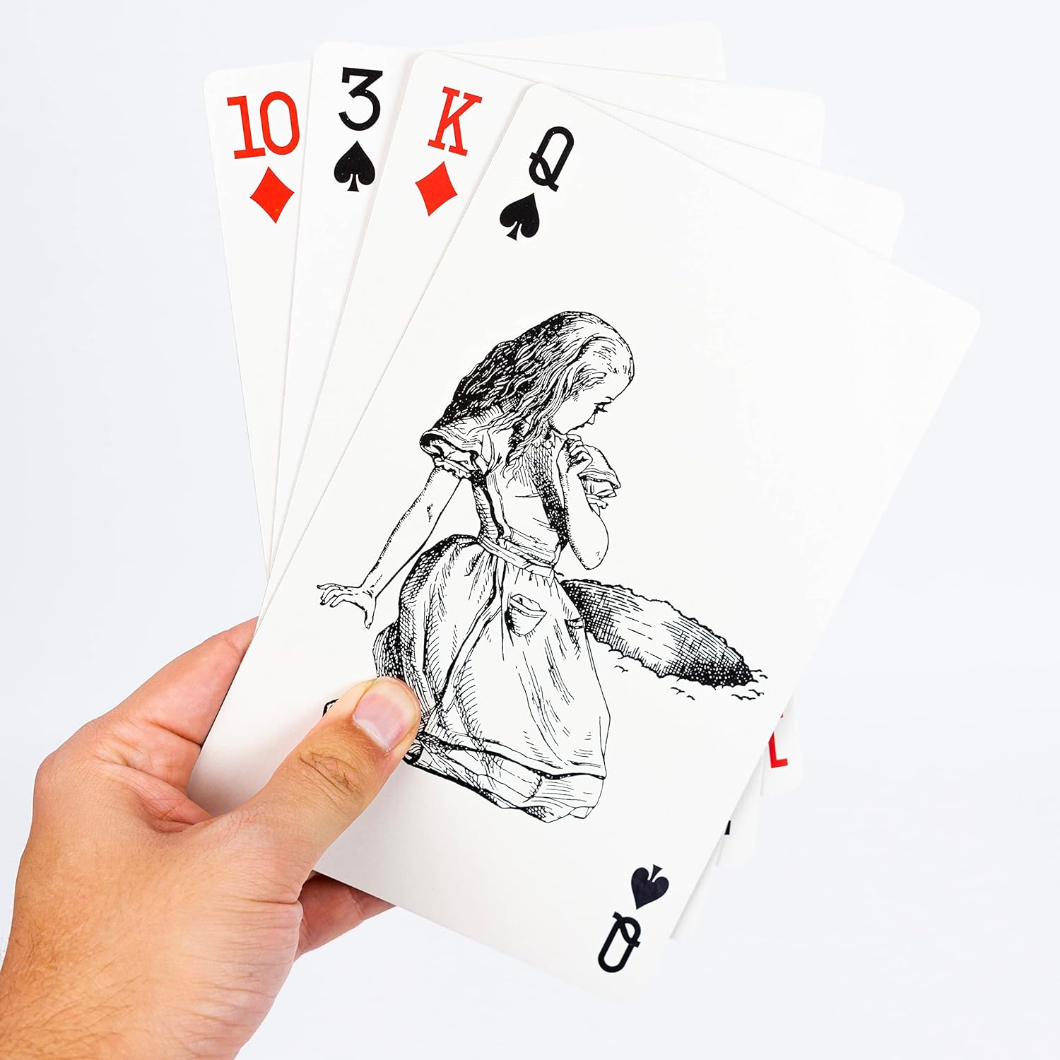 The Queen’s Guard Giant Playing Cards - Alice in Wonderland themed jumbo playing cards for all card games. Wonderland Games by Professor Puzzle.