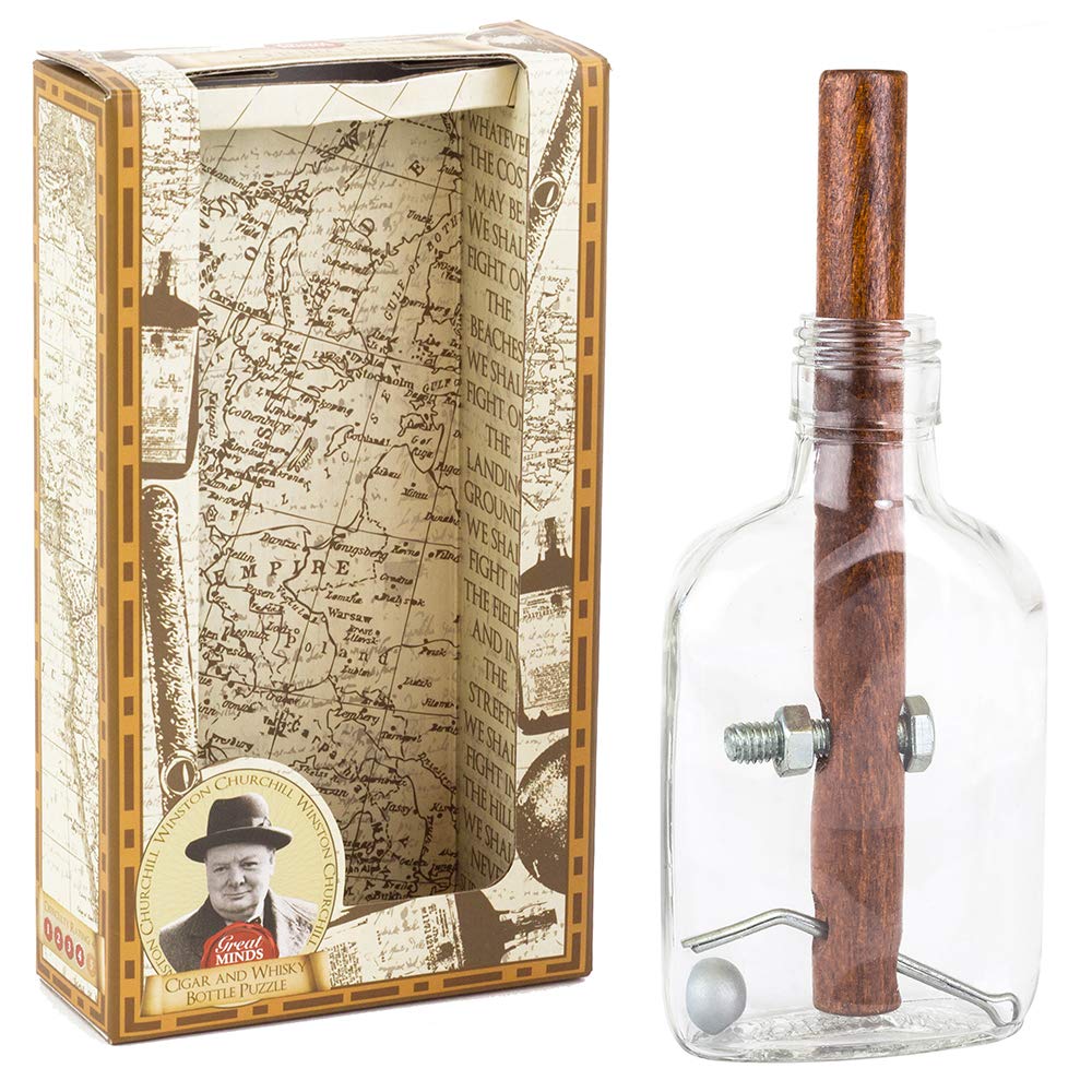 Great Minds-GM1350 Minds Puzle con diseño de cigarro Puro y Botella de Whisky Inspirado en Churchill, Color Transparente, único (Professor Puzzle GM1350