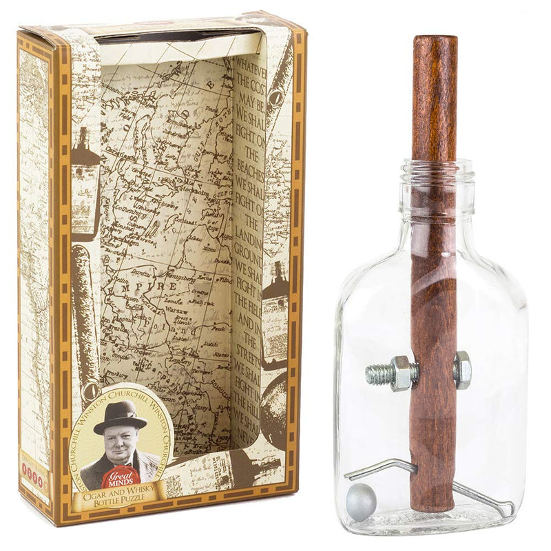 Great Minds-GM1350 Minds Puzle con diseño de cigarro Puro y Botella de Whisky Inspirado en Churchill, Color Transparente, único (Professor Puzzle GM1350