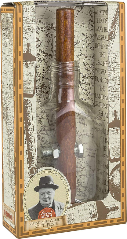 Great Minds-GM1350 Minds Puzle con diseño de cigarro Puro y Botella de Whisky Inspirado en Churchill, Color Transparente, único (Professor Puzzle GM1350