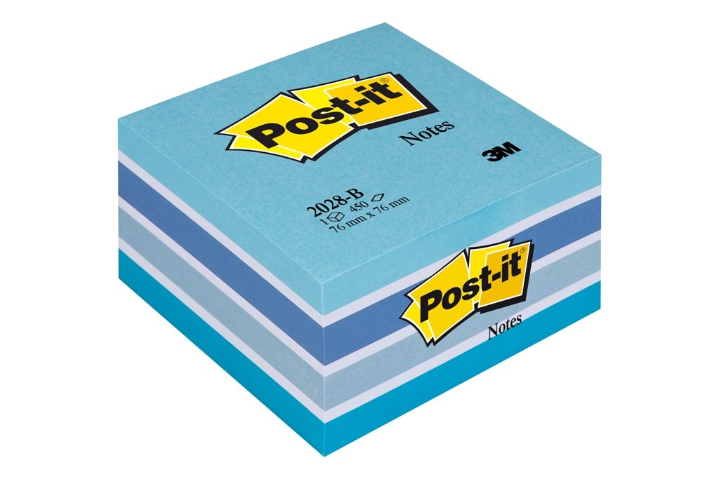Post-It Notes, 2028B 76 x 76 mm - Pastel Blue, 1 Cube (450 Sheets