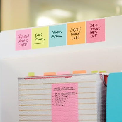 Post-it Sticky Notes Cube Pastel Colors Collection, Pack of 1 Pad, of 450 Sheets, 76 mm x 76 mm, Pink, White, Orange Colors - Self-stick Notes For Note Taking, To Do Lists & Reminders