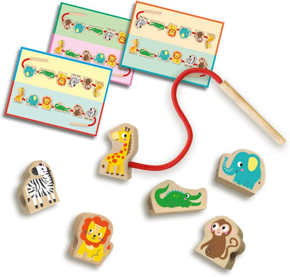 SES Creative 14487 My First-Lacing Wooden Animal Beads