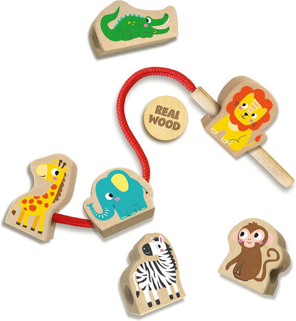 SES Creative 14487 My First-Lacing Wooden Animal Beads