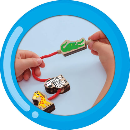 SES Creative 14487 My First-Lacing Wooden Animal Beads