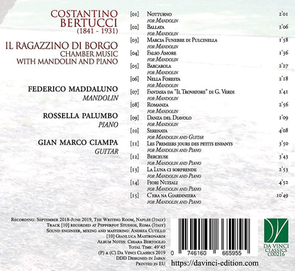 Bertucci: Il Ragazzino Di Borgo - Chamber Music With Mandolin & Piano