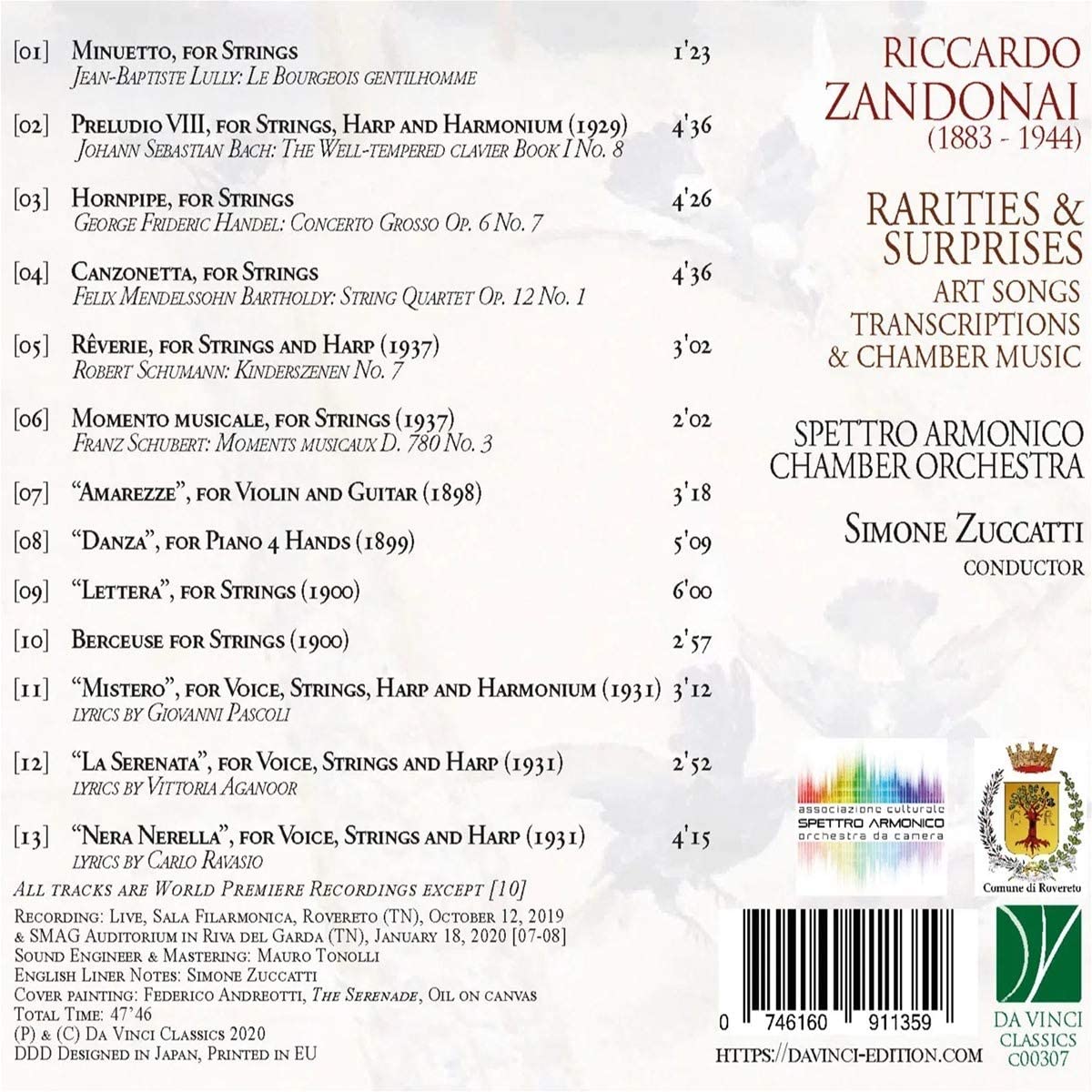 Rarities & Surprises: Art Songs Transcriptions & Chamber Music