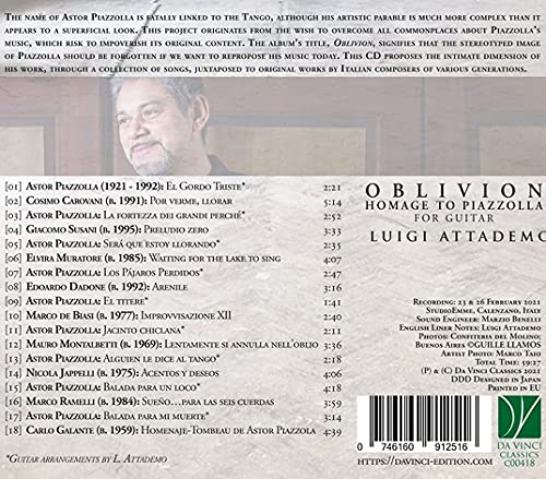 Oblivion: Homage To Piazzolla For Guitar