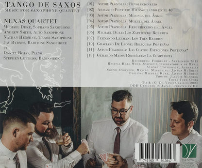Tango De Saxos - Music For Saxophone Quartet