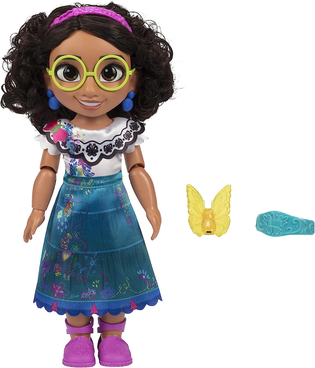Disney Encanto Feature Mirabel Doll, Mirabel Says Over 15 Film-Inspired Phrases and Sings, Includes Mirabel Doll, Magic Glowing Butterfly and Bracelet For Added Play