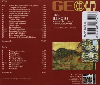 Friuli Illegio: Canti Liturgici Di Tradizione Orale