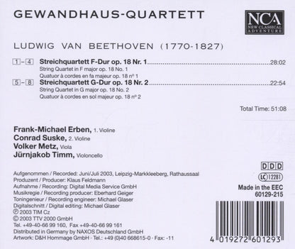Beethoven: String Quartets Nos. 1 & 2 Op.18