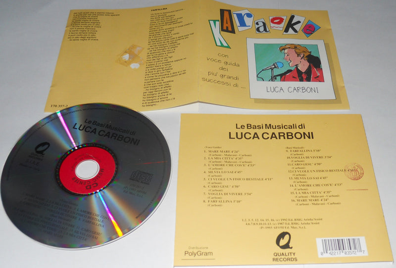 Karaoke e basi musicali di Luca Carboni "con voce guida" (1993 Polygram) - CD..