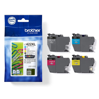 Brother Original LC-422XLVAL Ink Cartridges Value Pack for Brother MFC-J5340DW, MFC-J5345DW, MFC-J5740DW, MFC-J6540DW, MFC-J6940DW (4 Ink Cartridges: Black, Cyan, Magenta, Yellow