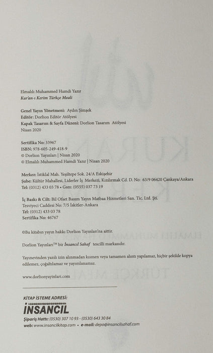 Kuran-i Kerim Türkce Meali
