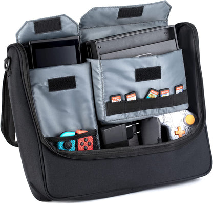 Konix Naruto Shippuden Bolso de Mensajero para protección y Transporte de Nintendo Switch, Switch Lite y Switch OLED - Diseño de Naruto, Sasuke y Kakashi