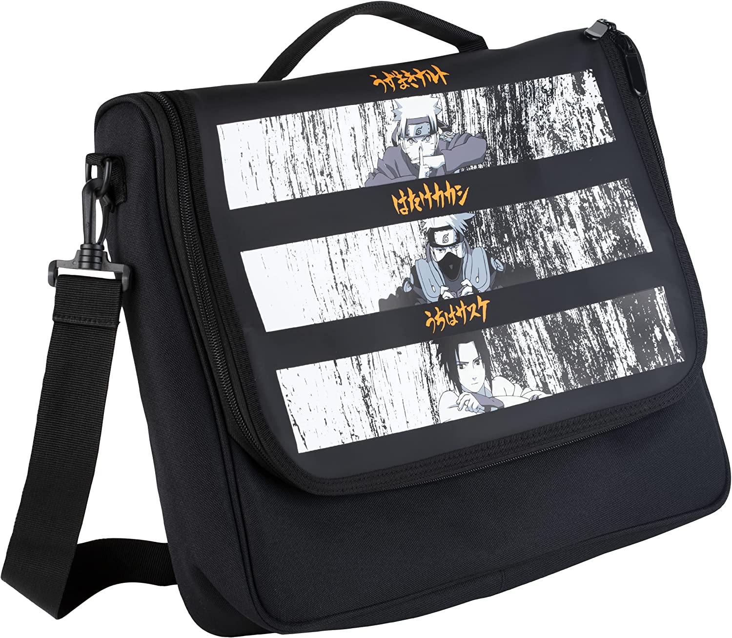 Konix Naruto Shippuden Bolso de Mensajero para protección y Transporte de Nintendo Switch, Switch Lite y Switch OLED - Diseño de Naruto, Sasuke y Kakashi