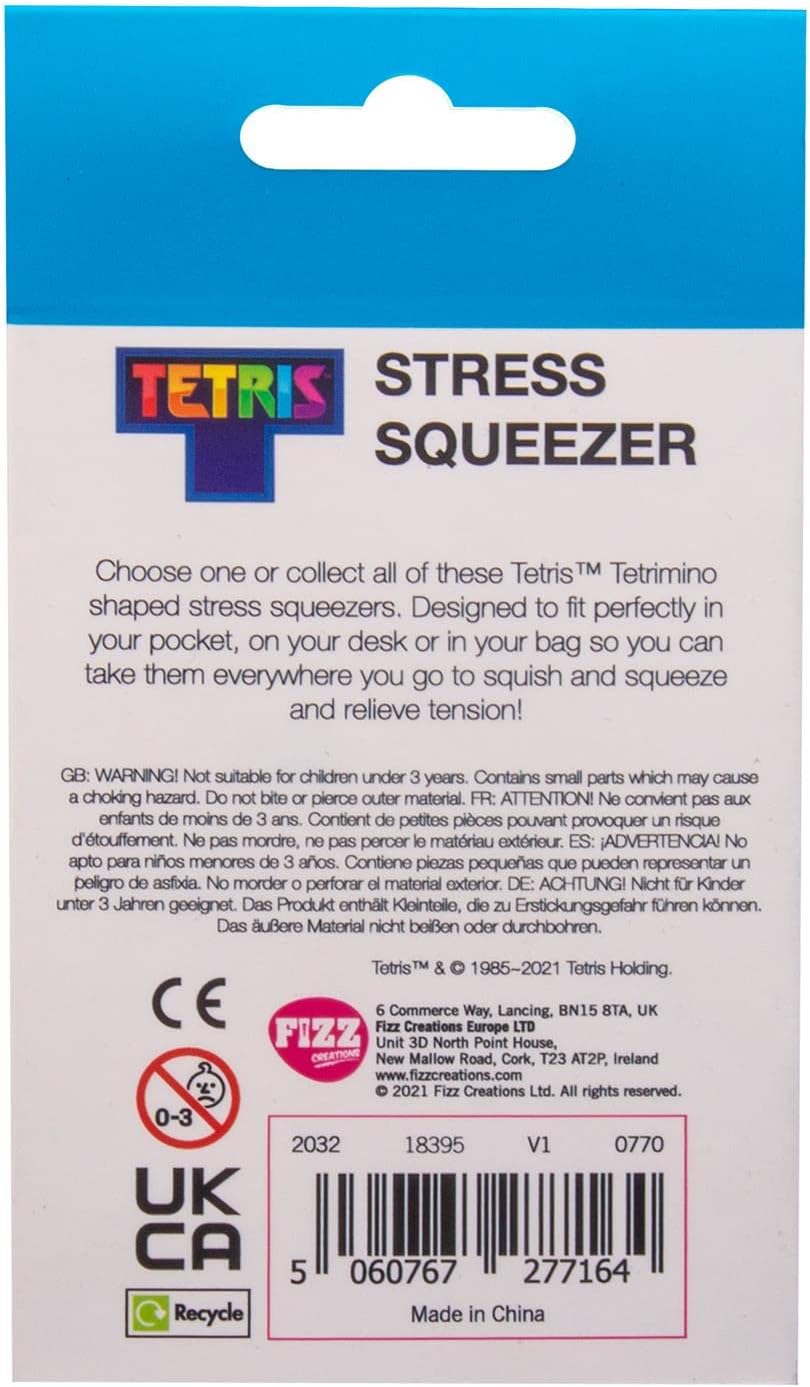 Fizz Creations Official Licensed Tetris Stress Squeezer - T
