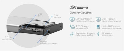 Access Point Cloud Key Ubiquiti Uck-G2-Plus Octa Core Poe Lan Silver
