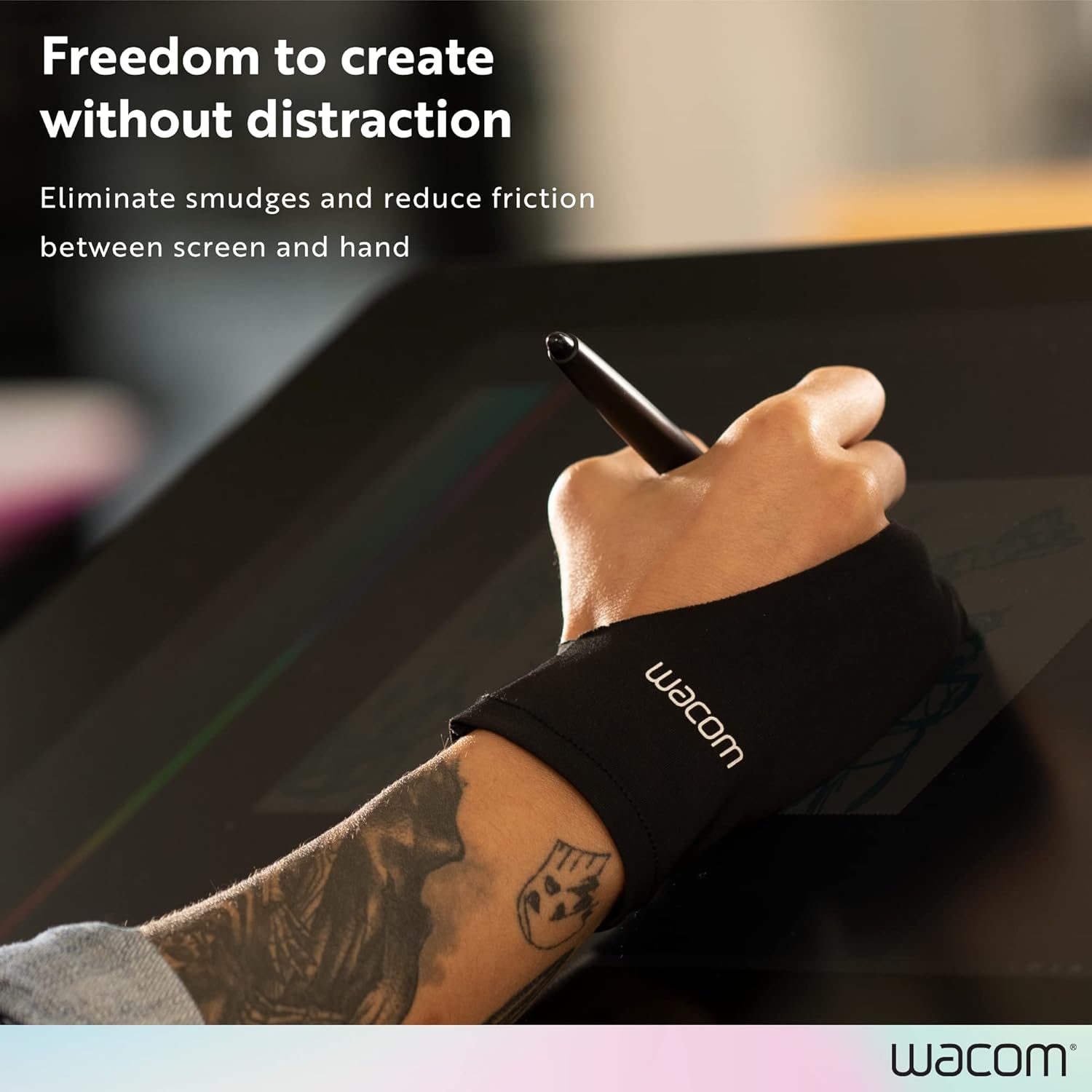 Wacom Drawing Glove – Glove for drawing on a graphic display (for right and left-handers, black), One Size