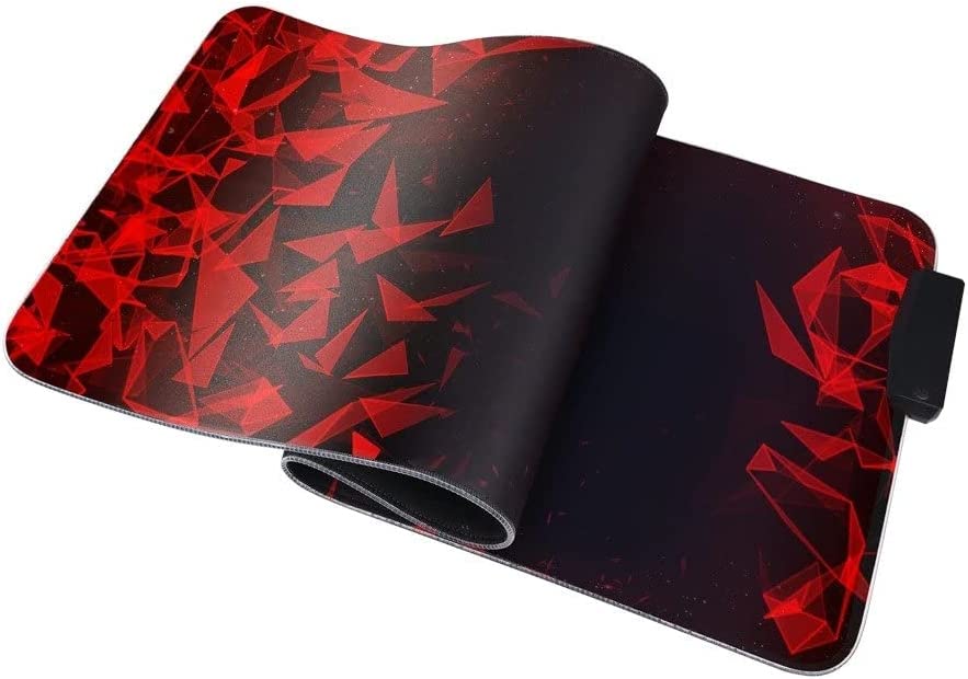 MARVO MG011 Gaming Mouse Pad with 4-port USB Hub and 11 RGB Effects, XL 800x300x4mm, USB Connection, Soft Microfiber Surface for speed and control with Non-Slip Rubber Base and Stitched Edges, Black