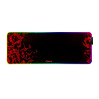 MARVO MG011 Gaming Mouse Pad with 4-port USB Hub and 11 RGB Effects, XL 800x300x4mm, USB Connection, Soft Microfiber Surface for speed and control with Non-Slip Rubber Base and Stitched Edges, Black