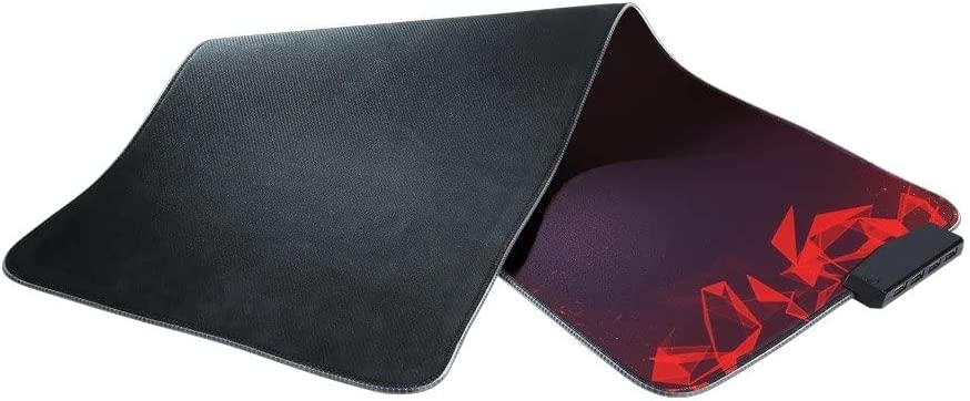 MARVO MG011 Gaming Mouse Pad with 4-port USB Hub and 11 RGB Effects, XL 800x300x4mm, USB Connection, Soft Microfiber Surface for speed and control with Non-Slip Rubber Base and Stitched Edges, Black