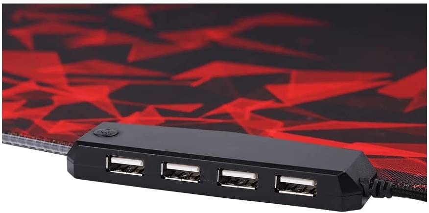 MARVO MG011 Gaming Mouse Pad with 4-port USB Hub and 11 RGB Effects, XL 800x300x4mm, USB Connection, Soft Microfiber Surface for speed and control with Non-Slip Rubber Base and Stitched Edges, Black