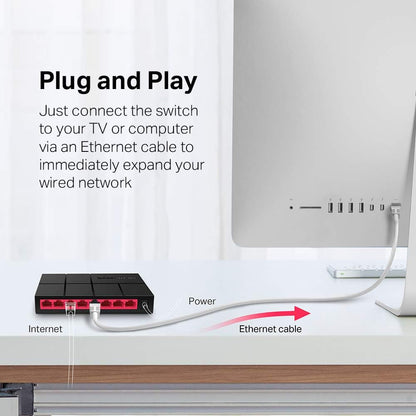 MERCUSYS 8-Port 100/1000Mbps Desktop Ethernet Switch/Hub, Ethernet Splitter, Saves Power by Up to 82%, Plug & Play, No Configuration Required (MS108G