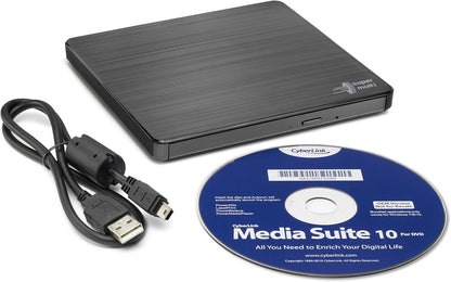 Hitachi-LG GP60 External DVD Drive, Slim Portable DVD Burner/Writer/Player for Laptop, Windows and Mac OS Compatible, USB 2.0, 8x Read/Write Speed