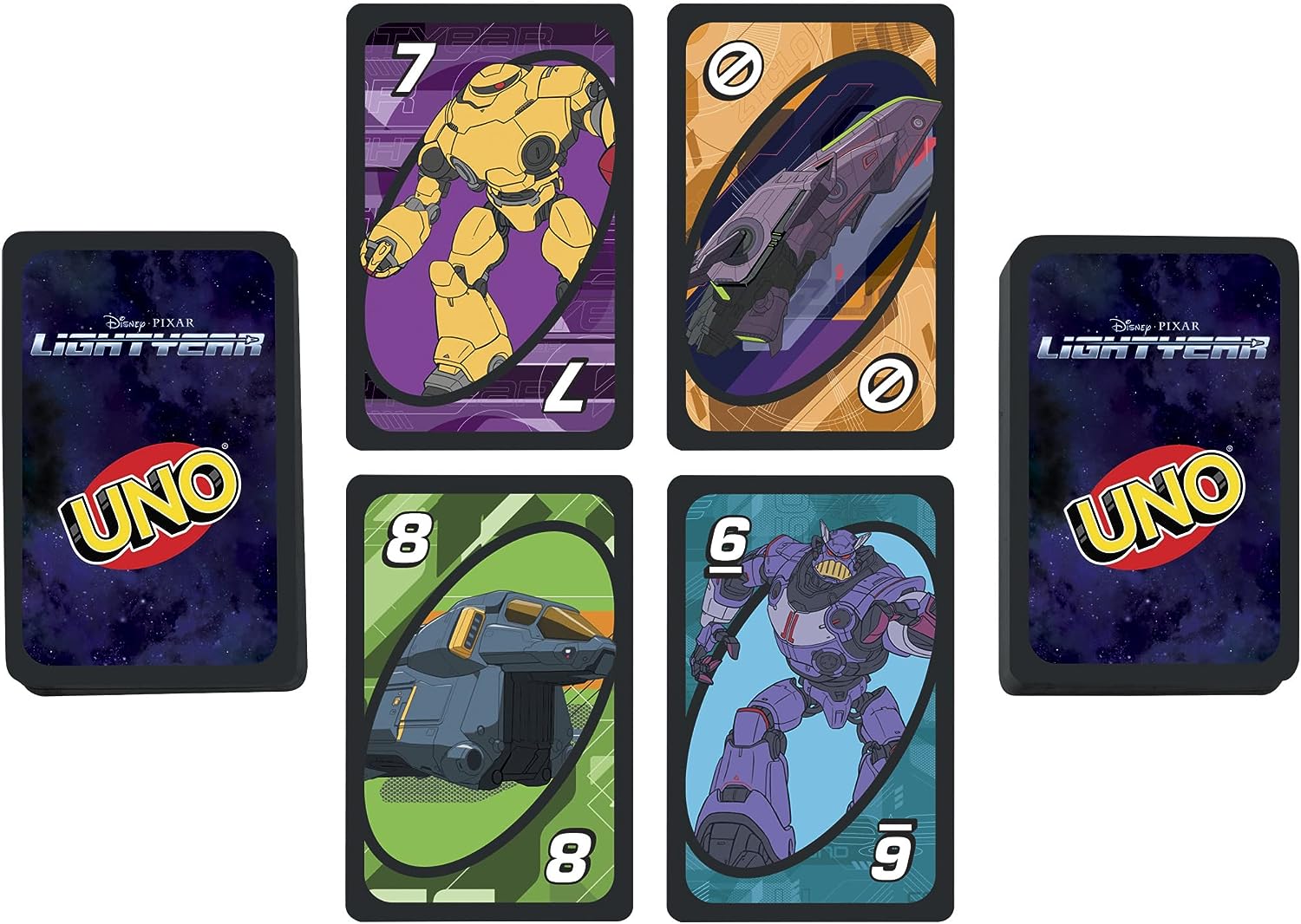 Mattel Games Disney Buzz Lightyear UNO Card Game with Movie-Themed Space Ranger Deck and Special Rule, 7 Years and up