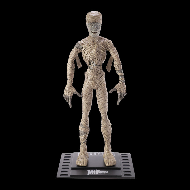 BendyFigs The Noble Collection Universal Monsters Mummy - 7.5in (19cm) Noble Toys Bendable Figure Posable Collectible Doll Figures With Stand