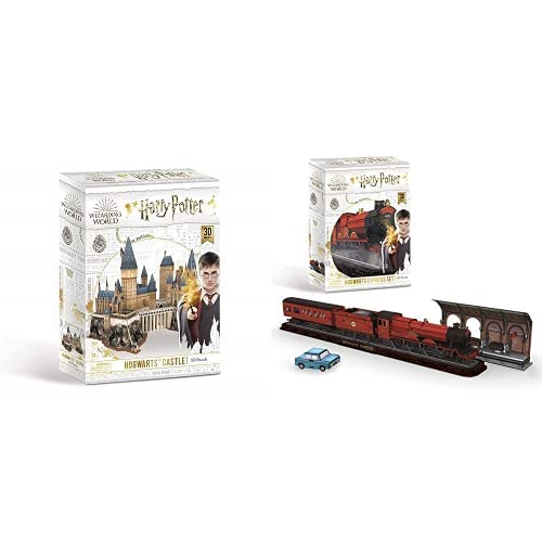University Games 7565 Harry Potter Hogwarts Castle 3D Puzzle & 7635 Harry Potter Hogwarts Express Set 3D Puzzle + Hogwarts Express Set 3D Puzzle