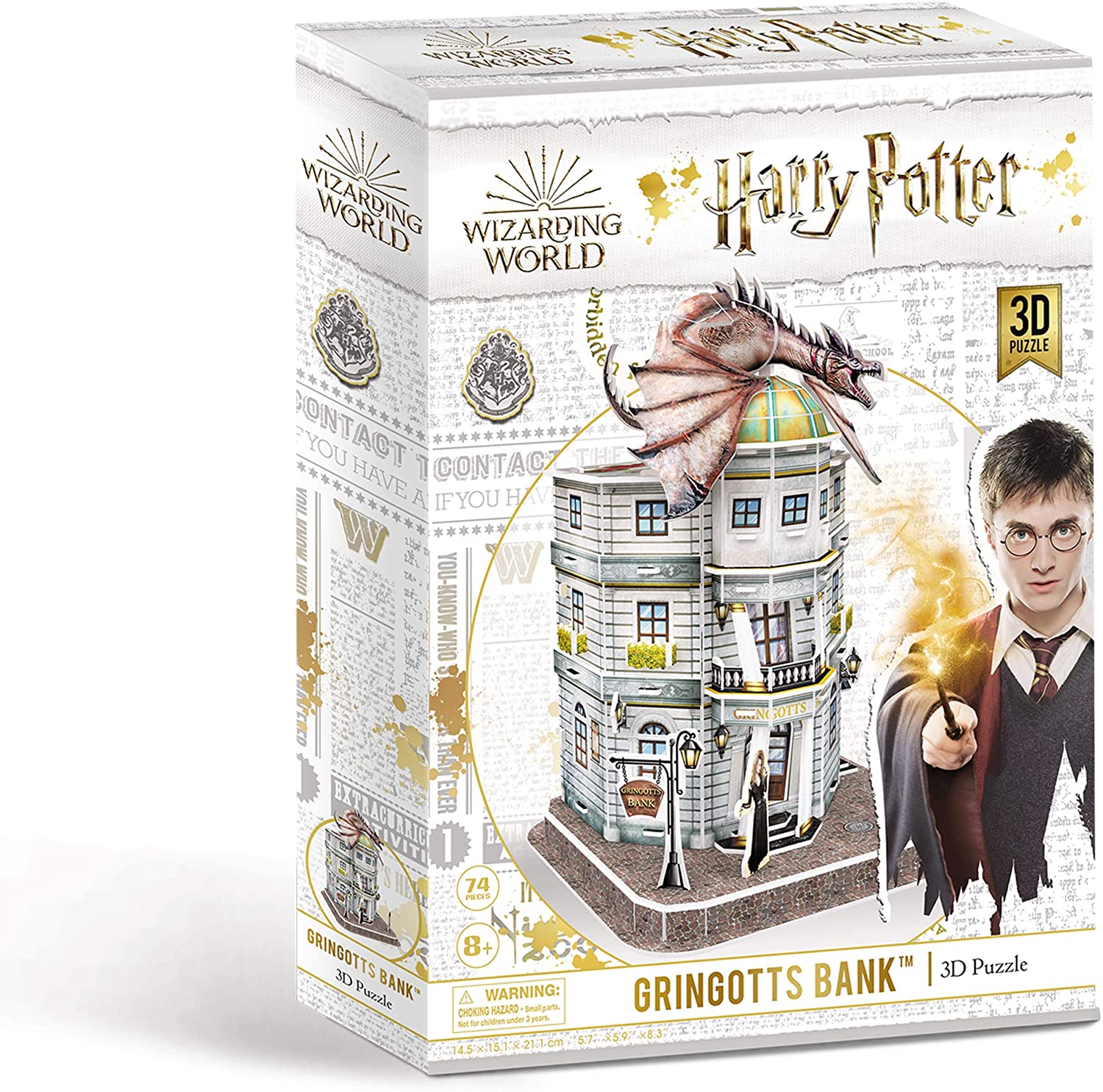 University Games 7615 Harry Potter Gringotts Bank 3D Puzzle, Brown